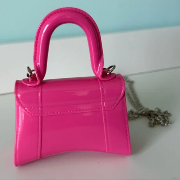 💖 BARBIE Mini Pink Jelly Chain Crossbody Bag Purse - Picture 9 of 9